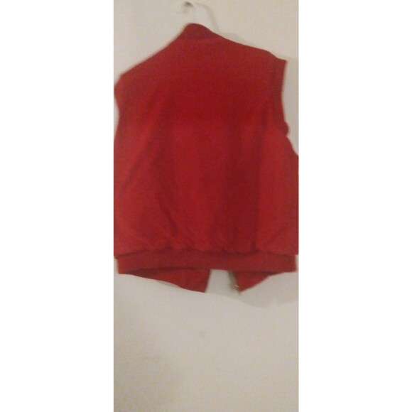 Vintage St Johns Bay Vest L Mens Red Corduroy Full Zip Plaid Pockets Insulated - Picture 2 of 4